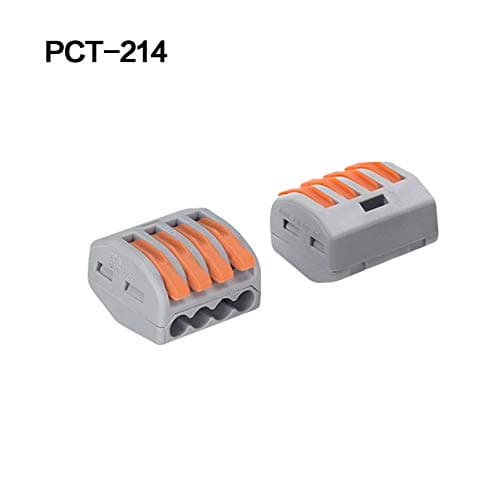 10 Pcs Universal Wago Type Wiring Cable Connector,AIMENGTE Push-in Terminal Block Conductor 222-412 413 414 415 418 SPL-2 3 Wire Connectors. (PCT-214)