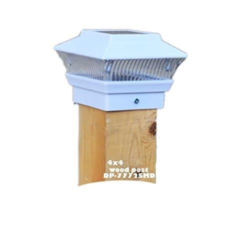 Newest Model DP-777 2-SMD Solar Powered Bright Post Cap Fence Railing LED Lights For 4x4 Wood Post (For Wood Post, 3 7/8 x 3 7/8)