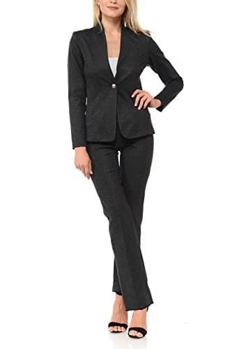 Sweethabit Womens Classic Wear to Work Solid Pants Suit Set(3020set)