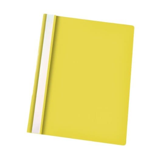 Esselte 56281 Lightweight Plastic Report A4 Flat File Clear Front - Yellow, Pack of 25