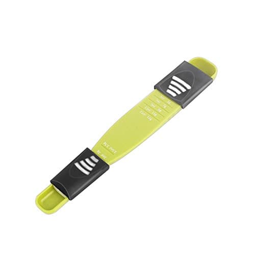 Plastic Kitchen Double Sided Coffee Milk Tea Measuring Spoon Adjustable Teaspoon Green Grey