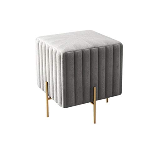 Calyvina Stripe Tufted Ottoman Bench Stool Rectangular Velvet Vanity Makeup Stool Footrest Footstool Bedroom Home Dector,Gray
