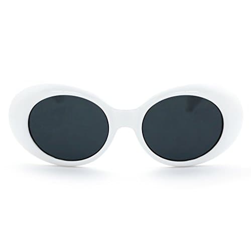 Cobain Classic White Over sized Round Frame Sunglasses