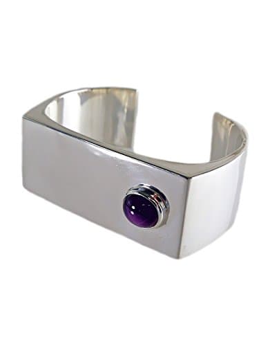 Pure Silver Mens Cuff With Ruby