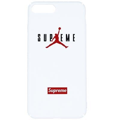 iPhone 8+ 5.5" Case, Jordan X Supreme Logo Protective Premium Hard Case for Apple iPhone 8 PLUS (White)