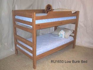 Low Height TwinTwin XL Bunk Bed-Light Sierra Brown