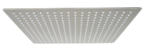 Yodel 16 inch Solid 304 Stainless Steel Square Ultra Thin Rain Shower Head, Brushed Finish