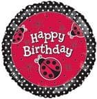 18" Happy Birthday LadyBug Balloon