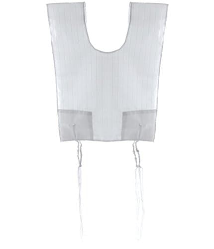 White Polycotton Tallit Katan with Wool Tzitzit
