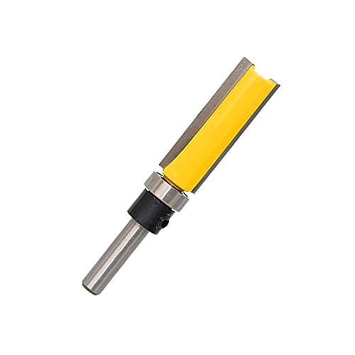 FBAPluto Straight Flute Flush Trim Pattern Router Bit 1/4" Shank 1/2" Bit Cutter Top Bearing Woodworking (38mm Blade)