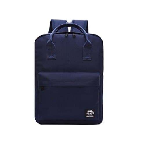 Dark Blue Cushion Bag Backpack Embossing Physiological Curve Back Silt Pocket