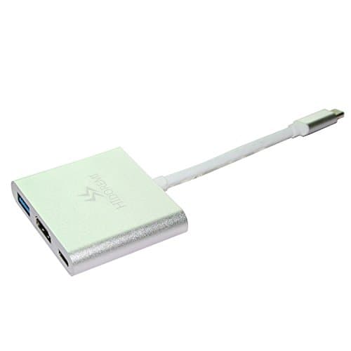 USB 3.1 Type-C To HDMI Adapter 4K Type C USB 3.1 Hub USB-C to USB 3.0/ HDMI/ Type C Female Charger Adapter, for New Macbook, Dell XPS 13, Google Chromebook Pixel and other Type C devices