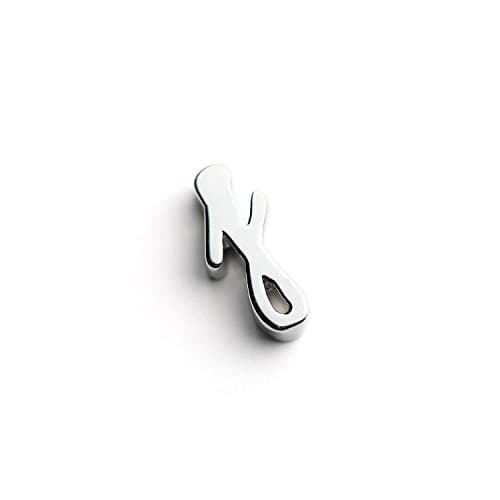 Silver Plated Cursive Initial Beads Letter Charm Initials A-Z Alphabet Mignon and Mignon Supply - SRI (J)