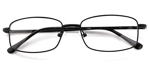 Medium Metal Rectangular Readers - Reading Eyeglasses (Unisex) (+1.75 Diopters Strength, Black)