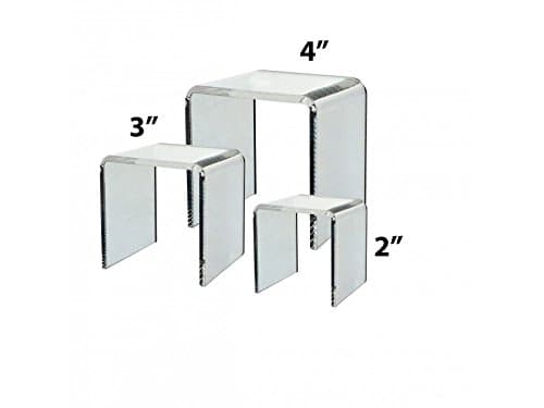 Premium Clear Acrylic Riser Sets Select The Display Risers Set tha Fits your needs (1, Set of Three 2" 3" &amp; 4")