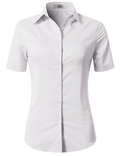 EZEN Loose-Fitting Comfort 4/3 Long Sleeve Button Down Shirts Casual Loose Tops Blouses & Button-Down Shirts