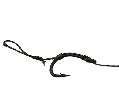 Beyond Tackle Carp Combi Rig 25 Lb Soft Braid Teflon Coated Curve Shank Barbed Hook Pack of 5 (Brown, 4)