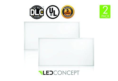 2-PACK LED Panel Light 4x2 ft UL DLC 70W 5000K Cool White 9100 Lumens