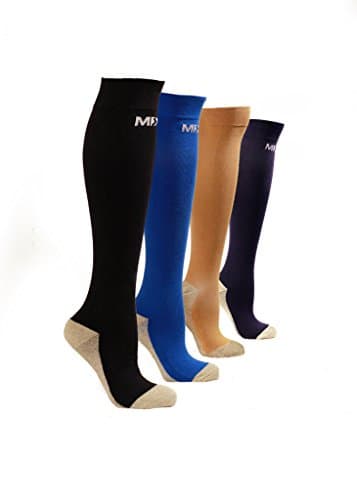 MDSOX 20-30 mmHG Graduated Compression Socks (Small, Brown)