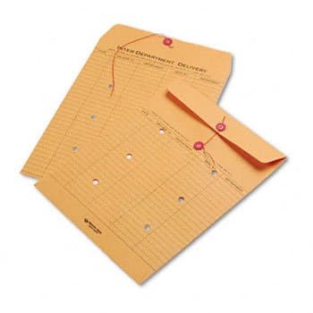 Quality Park Light Brown Kraft String & Button Interoffice Envelope ENVELOPE,DEPT,10X13,TIE (Pack of2)