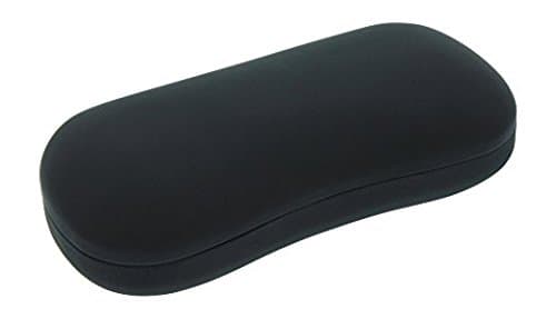 Hard Bodied Smooth Style Eyeglass Case Holder, Fits Medium to Large Frames, Black