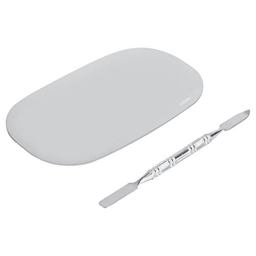 COSEMY Eclipse Professional Stainless Steel Makeup Palette Tool With Spatula Rod Nail Art Polish Eye Shadow Cosmetic Mixing Color set
