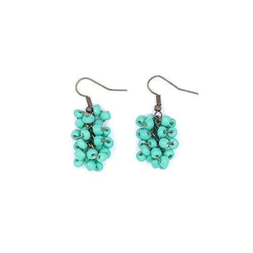 Mint Berry Cluster Earrings Boho Antique Bronze