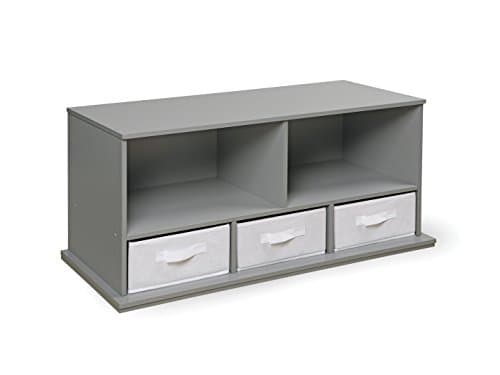 Stackable 5 Shelf Storage Organizing Cubby With 3 Fabric Baskets