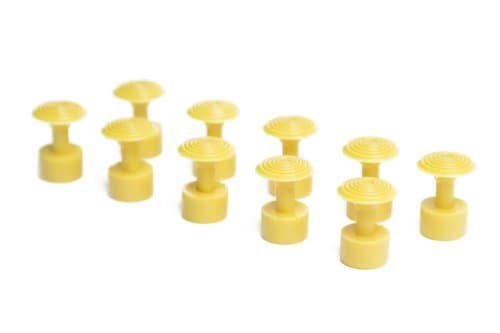 Glue Pulling Tabs - Dime Size Yellow Spiral Tabs - 10 Count - PDR Tools - DIY - Auto Body