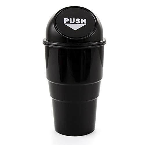 BATH CUBE HOME CUBE Plastic Mini Car Trash Bin Can Holder Dustbin (Black)