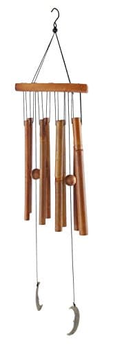 Celestial Moon Handcrafted Wooden Bamboo Wind Chime