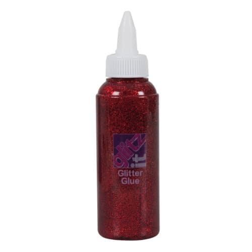 Glitz it Glitter Glue, Ruby Red, 120ml, Twist Nozzle Bottle, Ideal Kids Craft, Shimmer Glue for Art & Craft Projects, Wedding Invitations, Card Making, Art Set, Glue Creative Ideas
