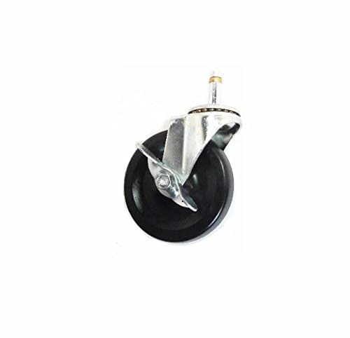 Single Swivel Caster w/ Hard Rubber 4" x 1" Wheel w/ 7/16" Grip Ring Stem w/ SLB