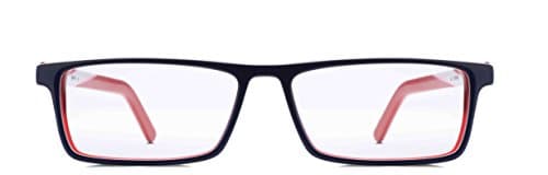 EYEWEARLABS.COM- Rectangular Premium Optical Specs Full Rim Eyeglasses For Men (Mens|Blue-red|51|Clear|Rx-able|EL210-C10)