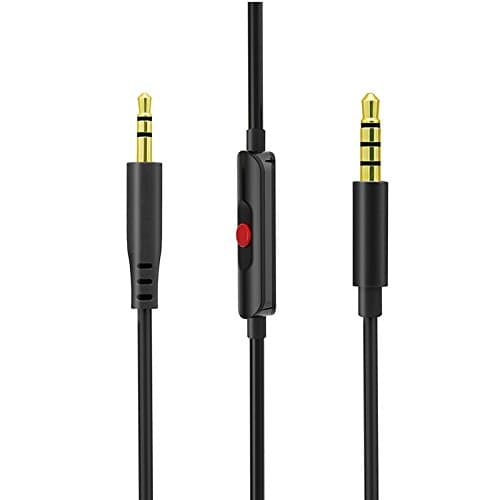 Monoy Replacement Audio Upgrade Cable Inline Mic/Remote Control Cord for Bose QuietComfort 25/35 / QC25 / QC35 Bose Oe2/ oe2i / AE2 Headphones (Black Audio Cable)