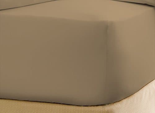 Solid 400 Thread Count '100% Egyptian Cotton Elegant Comfortable 1 PC Fitted (Bottom Sheet ONLY) Fit Upto 20" inches Deep Pocket (Cal-King , Taupe).