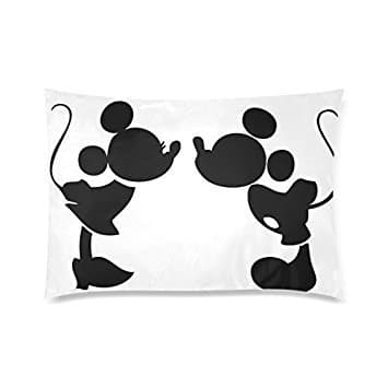 Mickey and Minnie Mouse Pattern Zippered Pillow Case 20" x 30"(50% polyester 50% cotton twin sides)