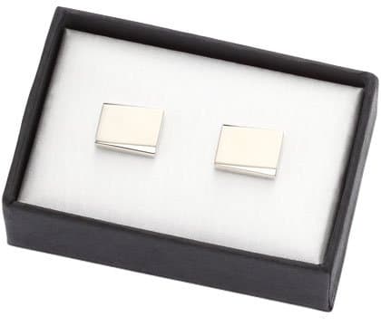 Matte Silver Metal Cufflinks - Free Engraving