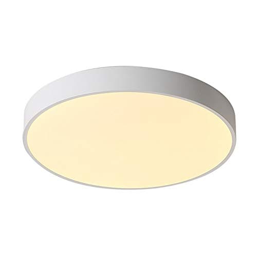 JDMYL Modern Round LED Ceiling Lights, 5cm Slim Flush Mount Fixture Ceiling Lamp Minimalist Indoor Lighting Black (White) Dimmable (Color : White Warm Light, Size : 50CM)