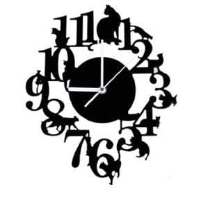 Would stay again. Cute black cat clock hook set antique interior wall clock Scandinavian cat cat (black)