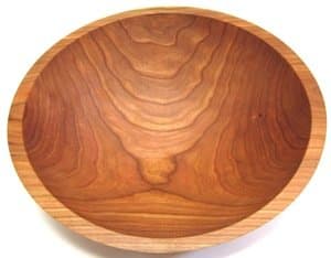 17 Inch Solid Wood Salad Bowl - Choose From Cherry, Maple, Red Oak or Beech (Cherrywood) - Holland Bowl Mill