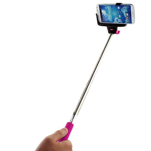 Sunnice Adjustable Z07-5 Bluetooth Wireless Extendable Camera Shooting Monopod Handheld Mobile Phone Holder for Over iOS 4.0 / Android 3.0 Smartphone Cradle Bracket (Pink)