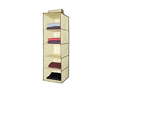 Emmner Hanging Clothes Storage Box (5 Shelving Units) Durable Accessory Shelves - Eco- Friendly Closet Cubby, Sweater &amp; Handbag Organizer - Keep Your Wardrobe Clean &amp; Mount