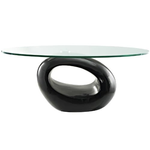 LexMod Continuum Modern Oval Coffee Table in Black