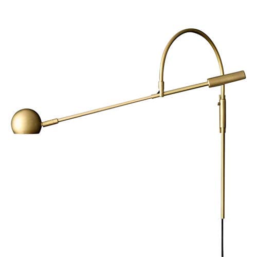 Wall Lights with Plug in Cord, Long Arm Adjustable Sconces Metal Wall Lamp Fixtures for Bedside Reading Lighting,Gold
