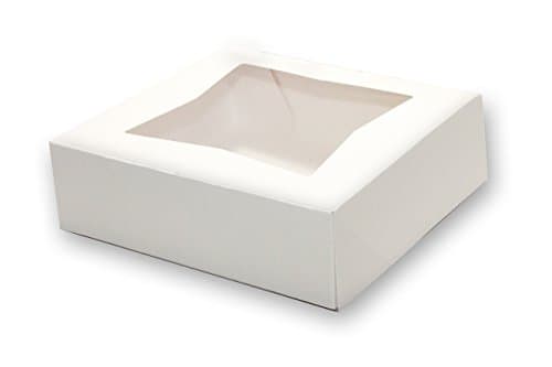 Bakery Boxes 6" x 6" x 3" White Window Auto-popup Muffin Pie Cake Cookie Container Box to go by Cianado Supply (Pack of 18)