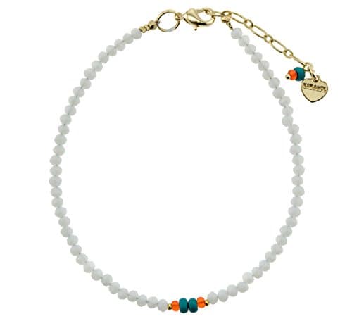 nakamol CRYSTAL BEADED ANKLET (White)