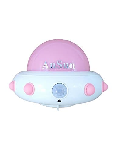 LED Motion Sensor Night Light with Dusk to Dawn Induction, Rechargeable Battery Powered, Stick-on or Portable Night Lamp for Hallway Stairs Bathroom and Children/ Kids Girls’ Bedroom Decor, Pink