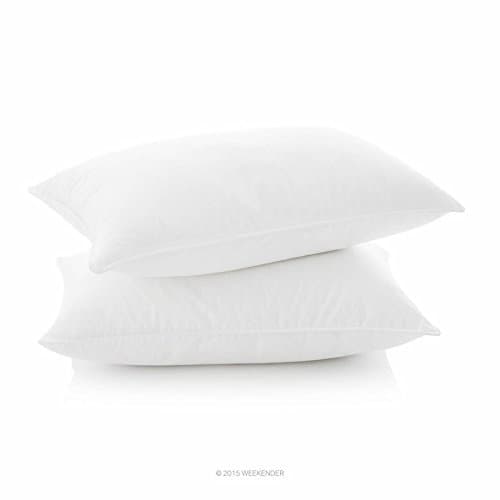 Fortune Linens-SOFT Down-Alternative (2 Pack) Standard Size Pillow, Fiber Filled, Hypoallergenic, Peachy SOFT Density Solid White
