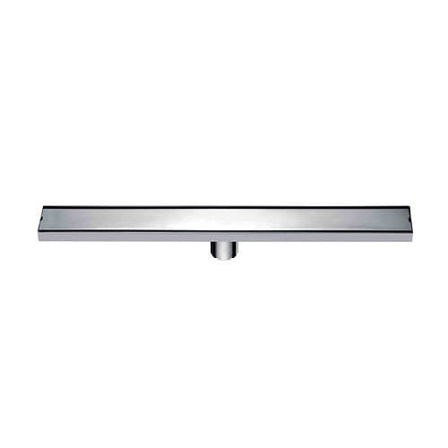 ULING D002-3 Linear Shower Floor Drain With Tile Insert Grate - Made Of SUS304 Stainless Steel , 23.6 Inch Long - Brushed Stainless